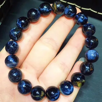 

Genuine Natural Blue Pietersite From Namibia Round Beads Bracelet Powerful Stretch Crystal 12mm Bracelet Certificate AAAA
