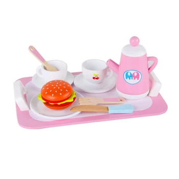 

Girl Simulation Wooden Toys Afternoon Tea Pots Set Child Early Pretend Play Educational Toy for Gift