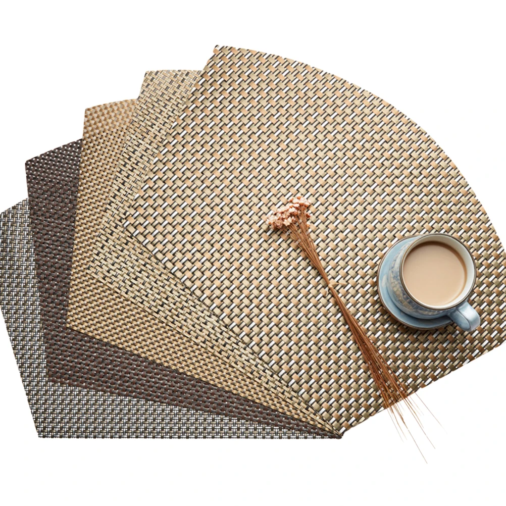 5 Pcs Placemats Deluxe Non slip Knitting Heat Resistant Dining Table