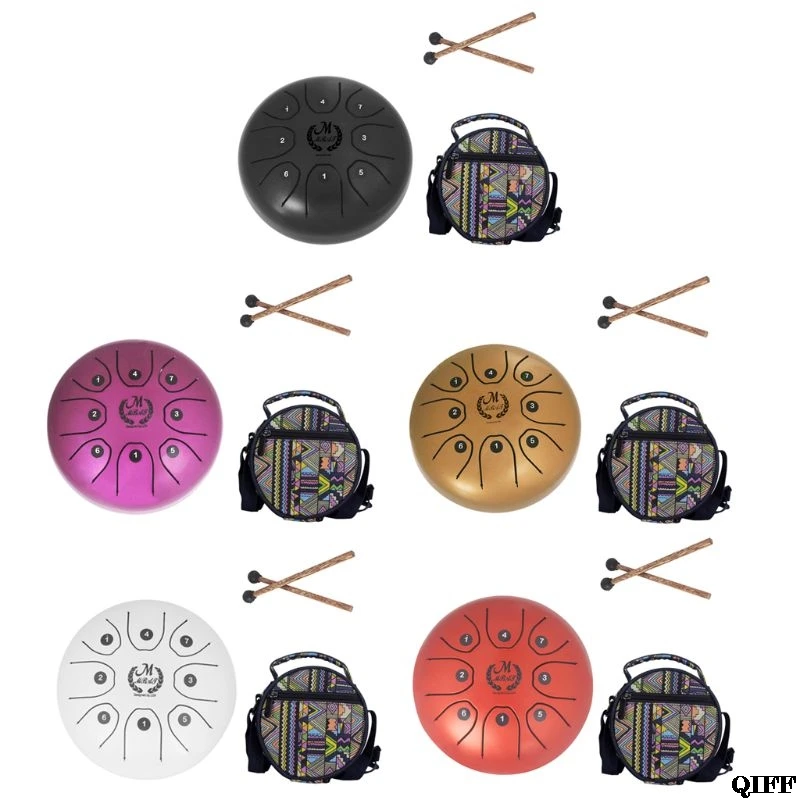 

High Quality 5.5 Inch C Key Tongue Drum Mini 8-Tone Steel Portable Hand Pan Drum Percussion Instrument