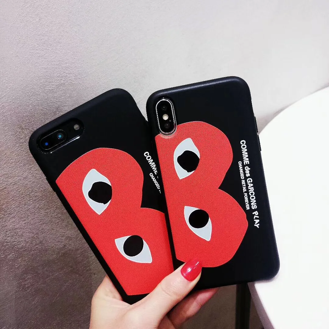 Fashion simple CDG COMME des GARCONS Play 3D Emboss LOVE EYE Phone Case For  iPhone X XS Max Xr 10 6 6s 7 8 Plus Cover - AliExpress Cellphones \u0026  Telecommunications