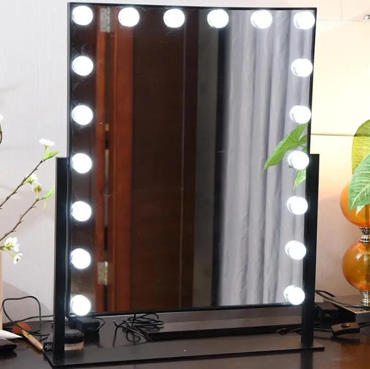 50*60 см светодио дный макияж зеркало двойной цвет свет косметическое зеркало Регулируемый сенсорный экран Особенности макияж зеркало