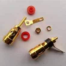 50 шт. Мини позолоченный латунный динамик AMP Клеммный Зажим пружинный пресс тип