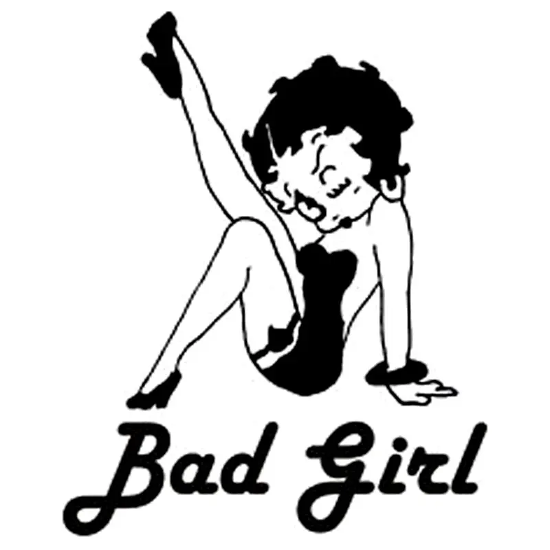 12,5 см* 15,5 см Bad Girl Sexy Betty Boop Стильные наклейки на автомобиль и Переводные картинки Мотоциклетные аксессуары для автомобиля черные или Серебристые C8-0115 - Название цвета: Черный