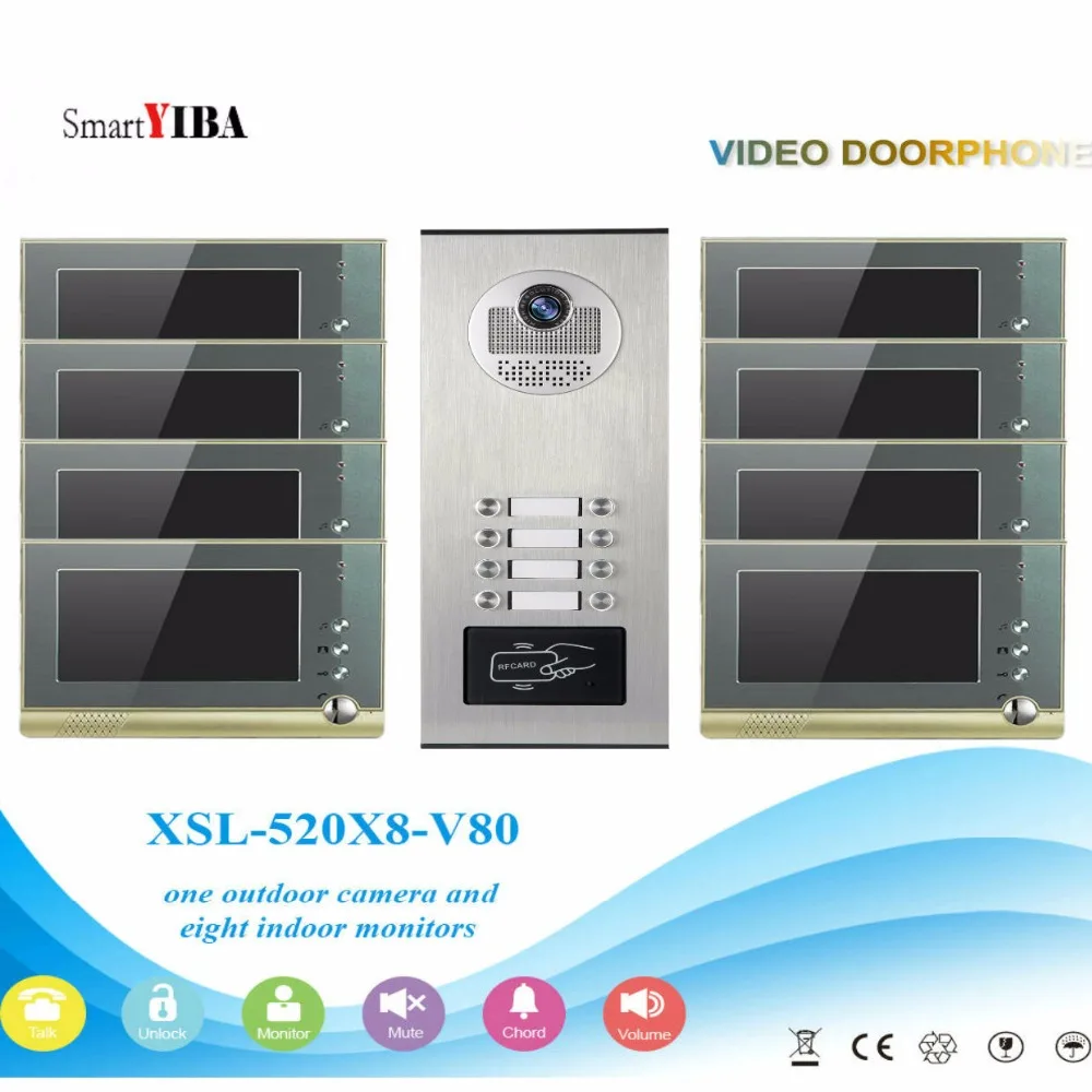 SmartYIBA RFID Access Outdoor Camera Video Door Phone For 2 to 12 Stories Buildings Households Wired Intercom System Kits SmartYIBA RFID Access Outdoor Camera Video Door Phone For 2 to 12 Stories Buildings Households Wired Intercom System Kits