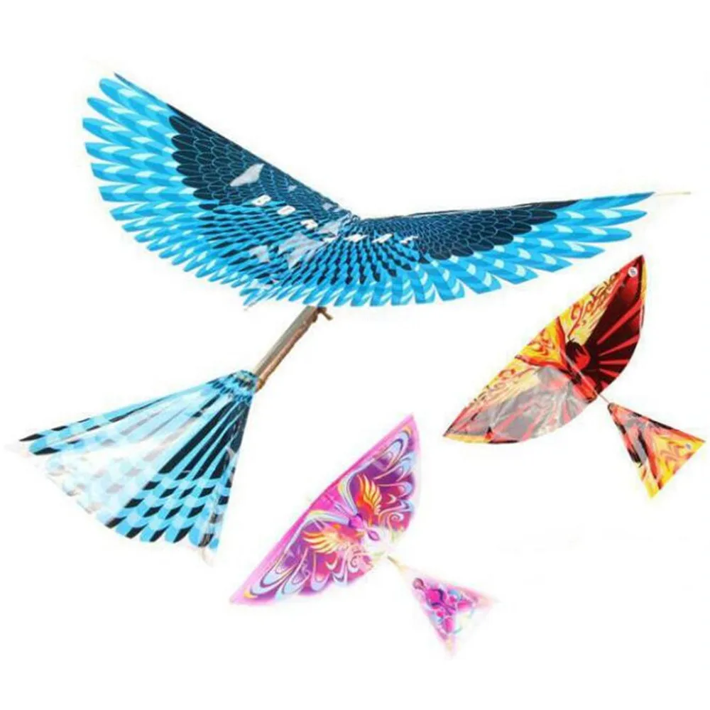 1 Set Outdoor DIY Handmade Ornithopter Birds Toys Rubber Band Power Children Learning The
