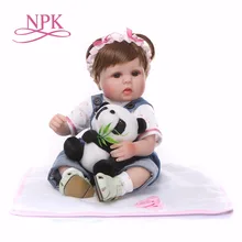 Bebes reborn настоящая кукла npk 1" 40 см мягкая силиконовая кукла reborn baby с одежда в виде панды набор подарок на день рождения для ребенка