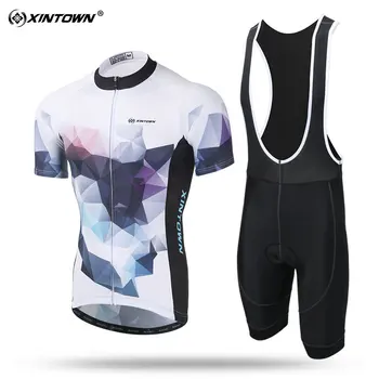 

XINTOWN Shock-absorption Anti-Sweat Short Sleeve Cycling Sets Clothes Jerseys Bib Shorts Bike Ciclismo Bicycle Jersey ZUANQIZHE