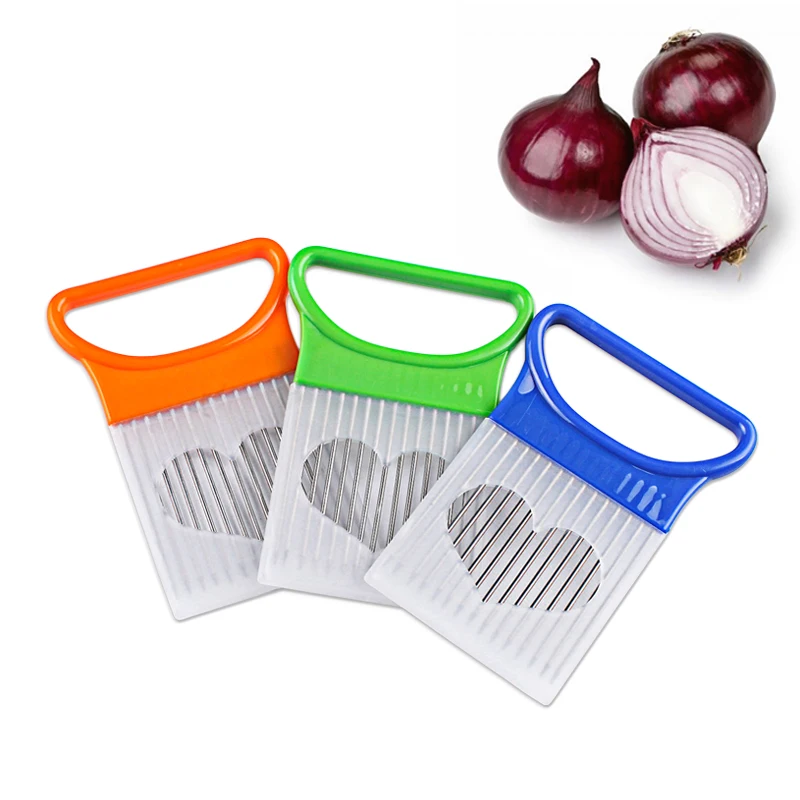 1 Pcs Easy Cut Onion Holder Fork Stainless Steel +plastic Vegetable