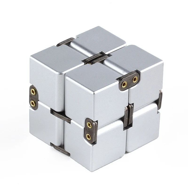 Металлический бесконечный кубик Премиум Металлический бесконечный кубик игрушка алюминиевая деформация магические игрушки антистрессовая игрушка в офисе