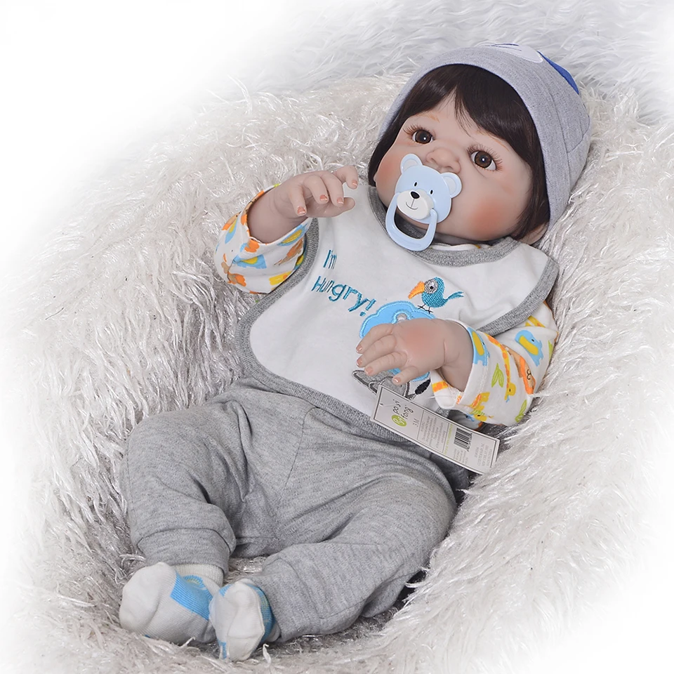 KEIUMI красивый Reborn Baby Doll 23 дюймов полный силикон винил Reborn Младенцы мальчик водонепроницаемый для продажи рождественские подарки для детей