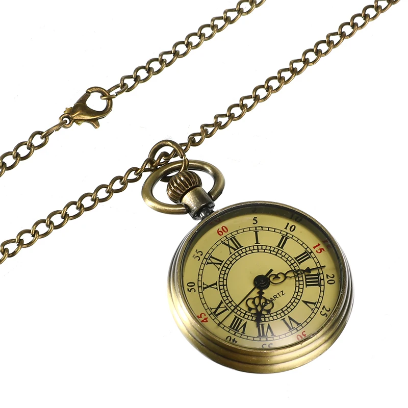 Антикварное винтажное Бронзовое стекло стимпанк карманные часы цепочка ожерелье ретро часы кулон ожерелье Подарки ювелирные аксессуары