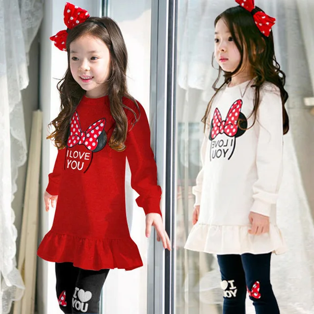 US $8.54 3 4 5 6 7 8 Year Girls Clothes New Cartoon Cotton Children Clothing Set Long Sleeve Shirts Legging 