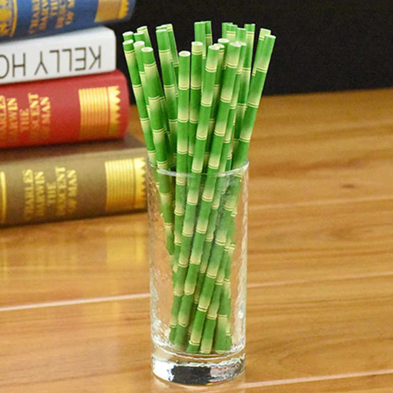 Doski Creative Bamboo Cocktail Straws Kids Birthday Wedding Decorative