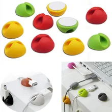 10PCS Wholesale Cable Drop Clip Desk Tidy Organiser Wire Cord Lead USB Charger Cord Holder Organizer Holder Cable Winder