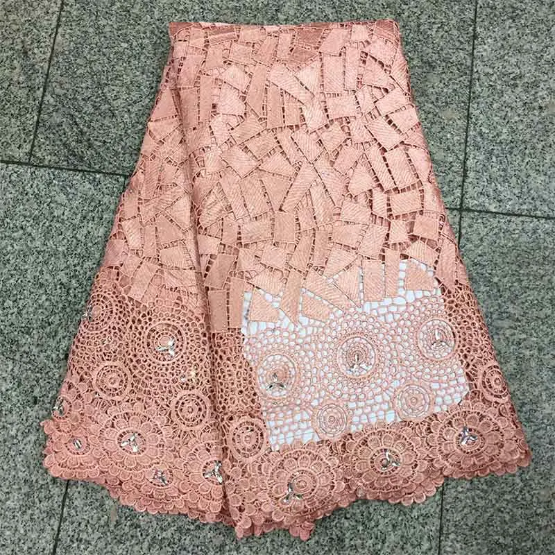 

Best Selling Swiss Cord lace,African Lace Fabric Peach Color Nigerian French Fabric 2017 High Quality Stones Mesh Lace Fabric