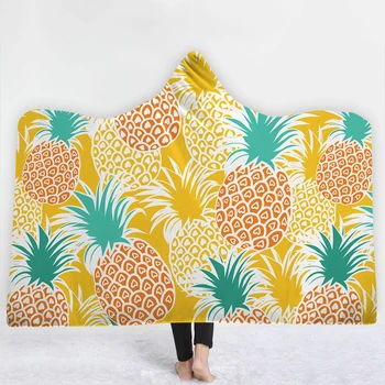 

SOFTBATFY Pineapple Hooded Blanket Fleece Throw Blanket Dropshipping