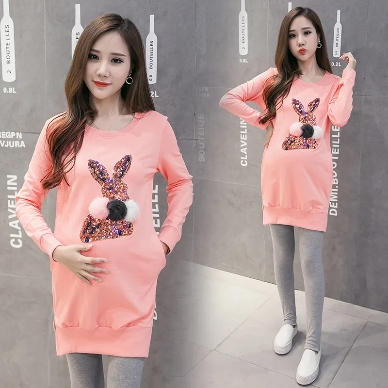 

Loose Knit Clothing Fashion Maternity Knitted Boat Neck Pullover Loose Sweater Jumper Knitwear Pregnant Women Long Sweaters