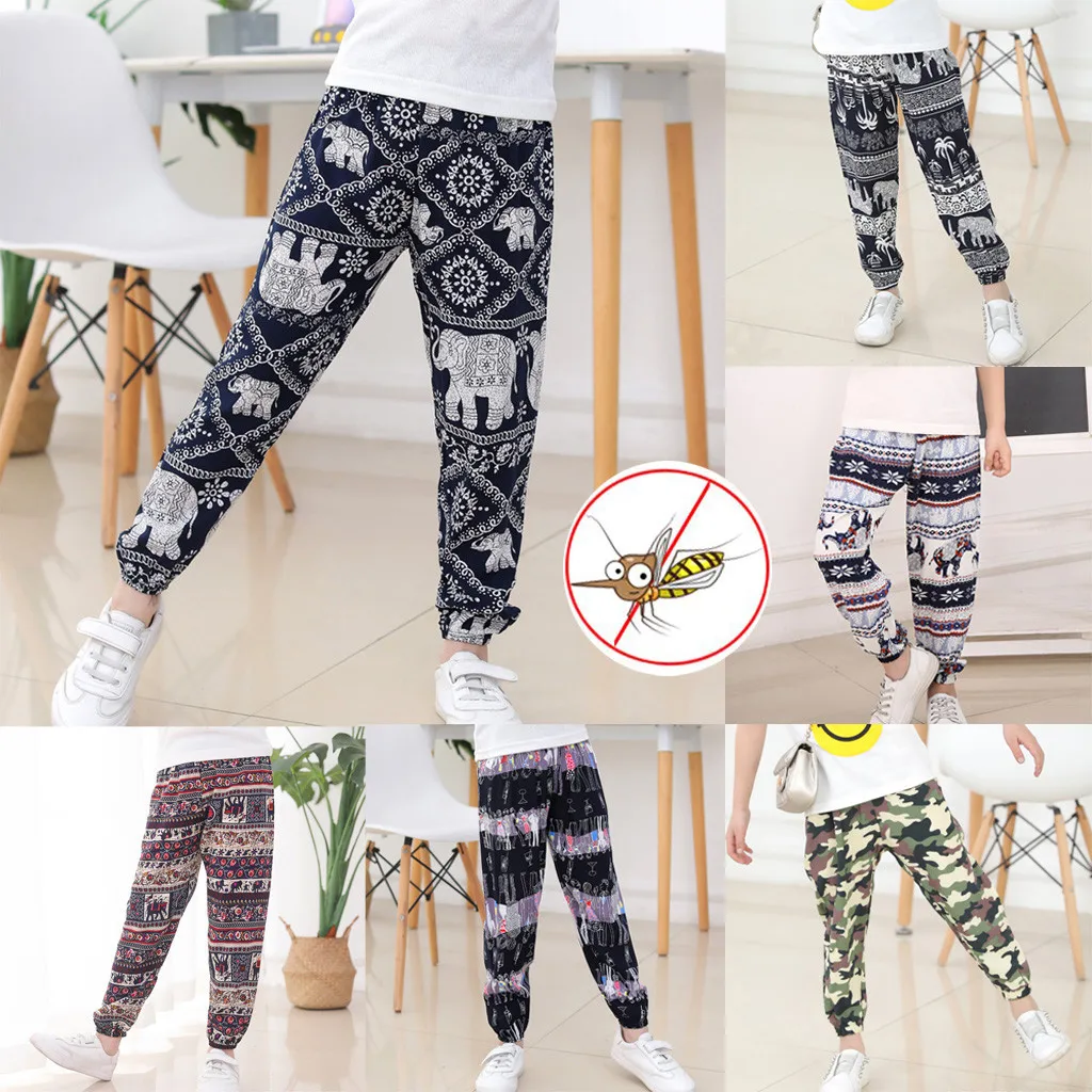 

Summer Kids Baby Boy Girl Floral Trousers Bloomers Breathable Anti-mosquito Harem Pants toddler Elastic Waist Trousers#p4