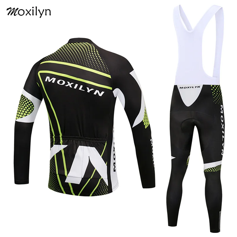 Moxilyn зимний термальный флисовый комплект для велоспорта Ropa Ciclismo Invierno Hombre Roupa Ciclismo велосипедная одежда зеленый костюм