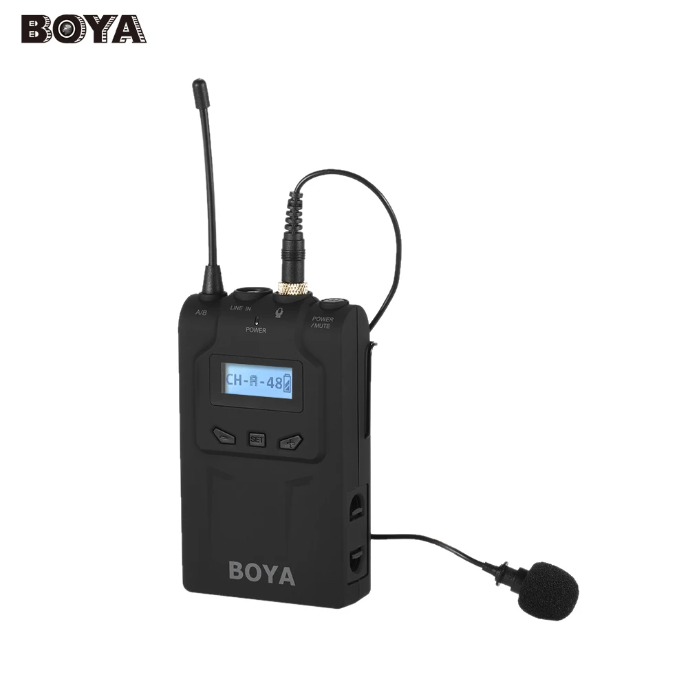 

BOYA BY-WM8T UHF Lavalier Microphone 48 Channels with Digital Wireless microphone Bodypack Transmitter accessories