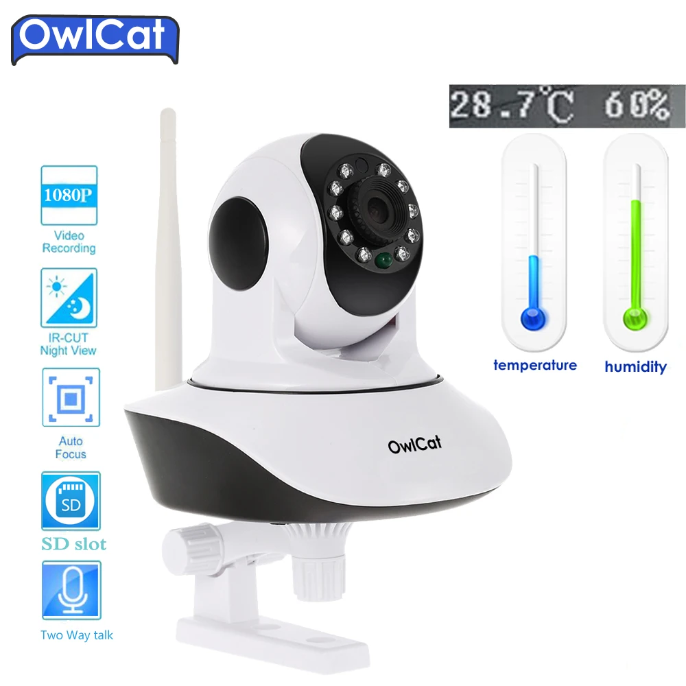 OwlCat Full HD 1080 P купольная IP Wi-Fi Камера 720 P IR-Cut двухстороннее аудио-разговора P2P Беспроводной видеонаблюдения Видеоняни и радионяни SD Card Onvif