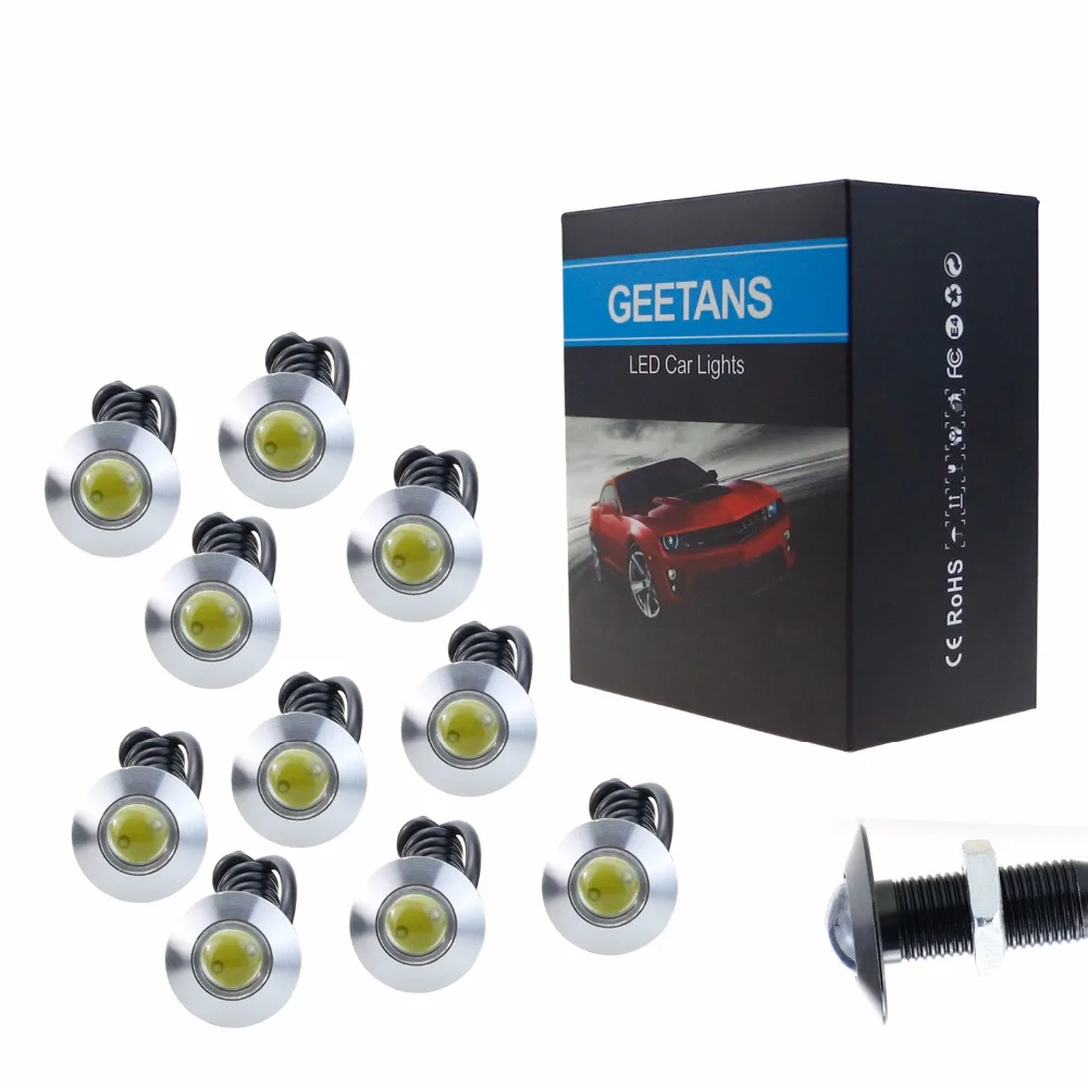 GEETANS ультра тонкий 10 шт. дневные ходовые огни светильник 2,3 см 12V автомобильный светодиодный яркий DRL водонепроницаемое лампа "Орлиный глаз" Предупреждение светильник CE