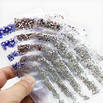 

SS3-SS8 AB Rhinestones Nail Art Small Sizes Gemstone Flatback Crystal Diamond Nail Decorations Charms Tips Cool Rhinestones Shim