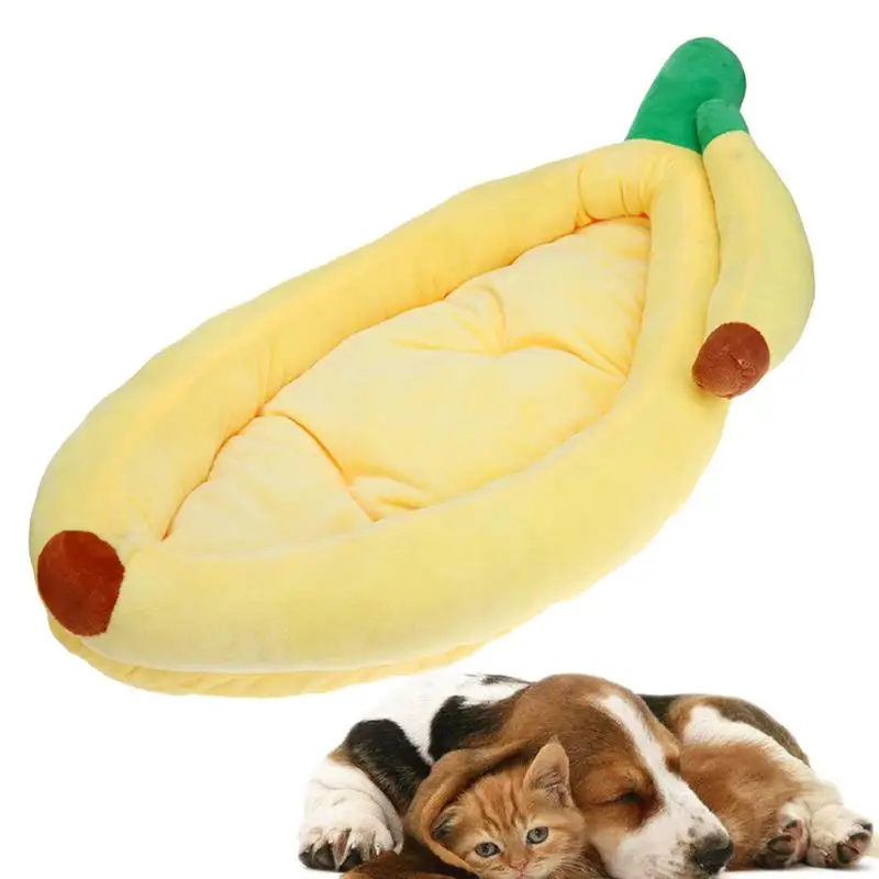 Winter Warm Dog Bed Removable Banana Shape Pet Sleeping Mat Puppy Dog