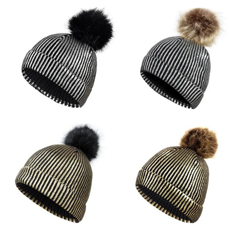

Bulb Bronzed Striola Cap Warm Wool Hat Earmuffs Women and Men Warm Beanies Hats Casual Women Solid Adult Cover Head Fashion Hats