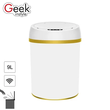 

Geekinstyle 2018 New 9L Stainless Steel Garbage can Touchless Automatic Dustbin Kitchen Sensor Trash Can Eco-friendly Waste Bin