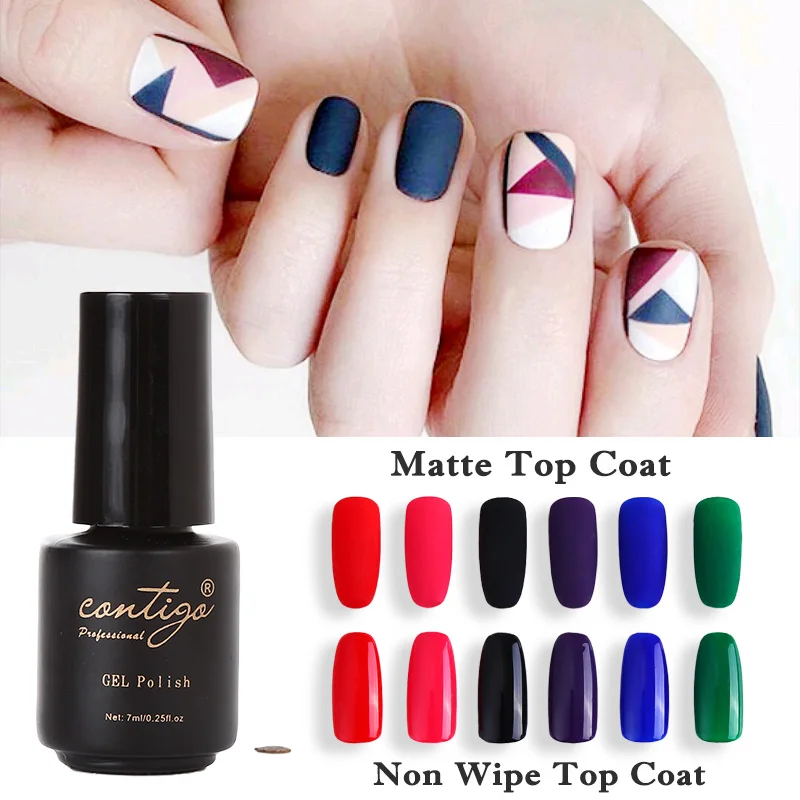 

CONTIGO No Wipe Nail Top Coat UV Gel Polish Matte Top Coat Vernis Semi Permanant Soak Off Nail Art Matt Tops Manicure Lacquer