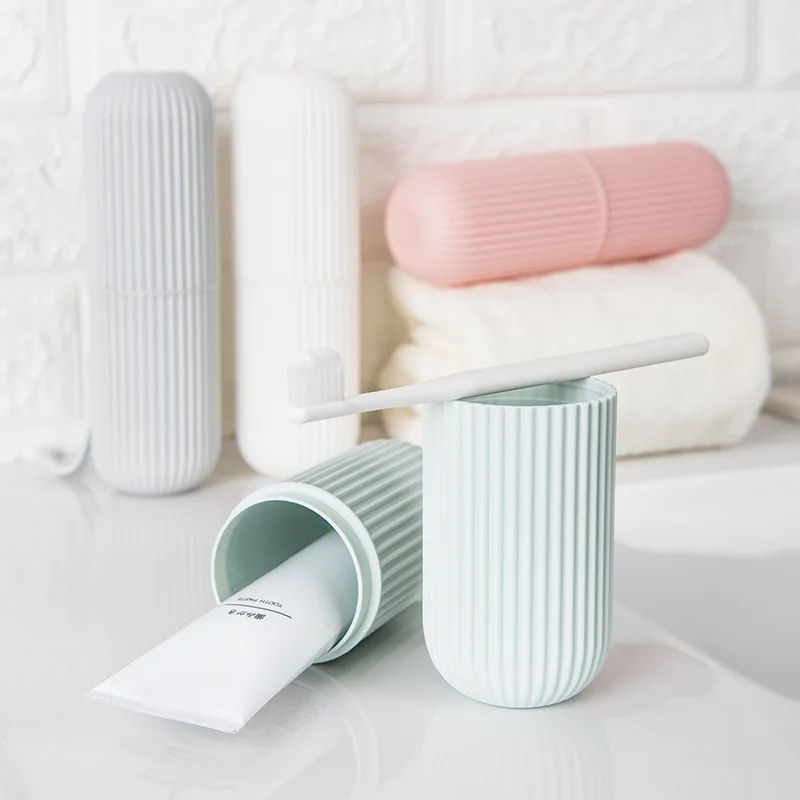 

1PC New Portable Toothpaste Toothbrush Holder Case Non-Slip Strip Germproof Storage Box Plastic Couple Bathroom Accessories
