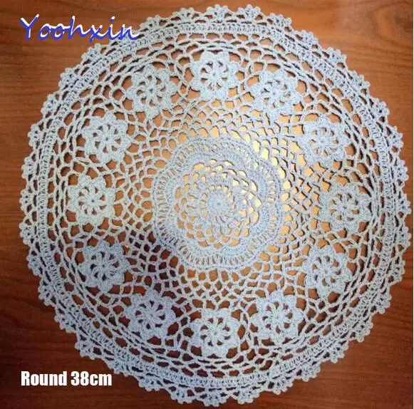 

Vintage lace cotton crochet table place mat pad cloth cup mug doily drink tea coffee coaster Christmas placemat dining kitchen