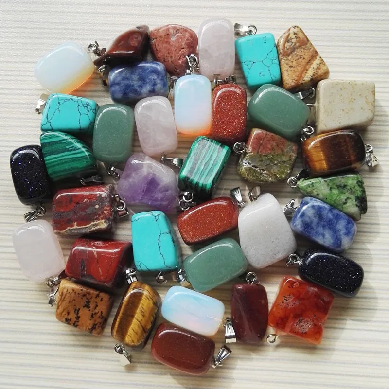 Wholesale Natural stone pendants mixed Fashion Point Charms Jewelry men