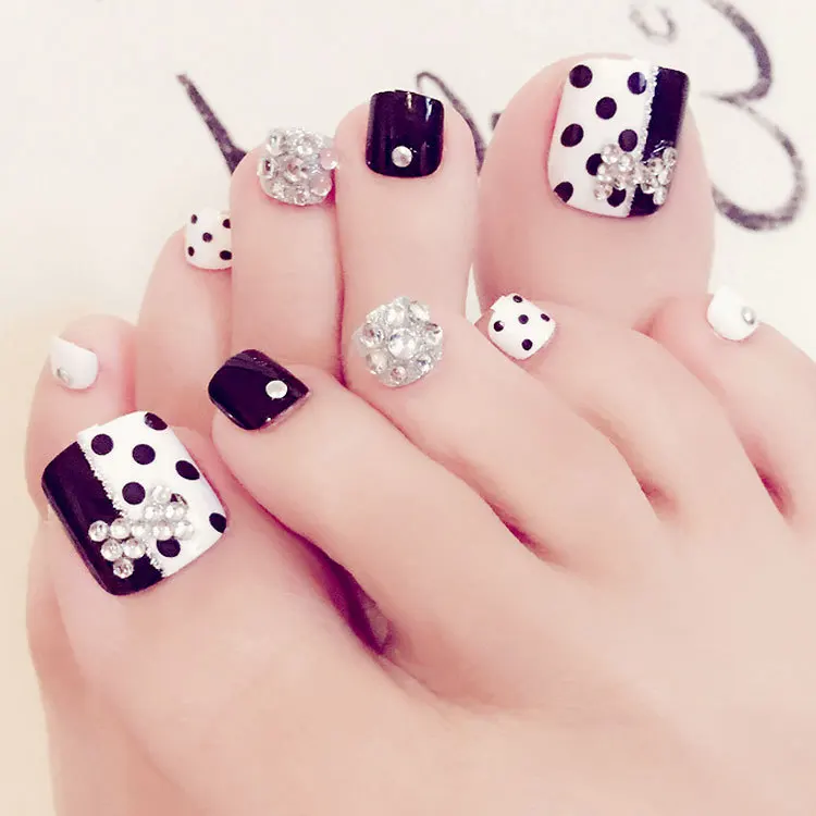 New toenail 24PCS false nails the finished set auger false nail nail strips(Contains no glue) New toenail 24PCS false nails the finished set auger false nail nail strips(Contains no glue)