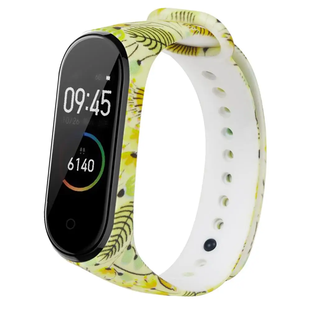 Силиконовый ремешок для Xiaomi Band 4 M4, браслет с узором, персонализированная печать, сменные спортивные часы, ремешок на запястье для Xiaomi Bracelet