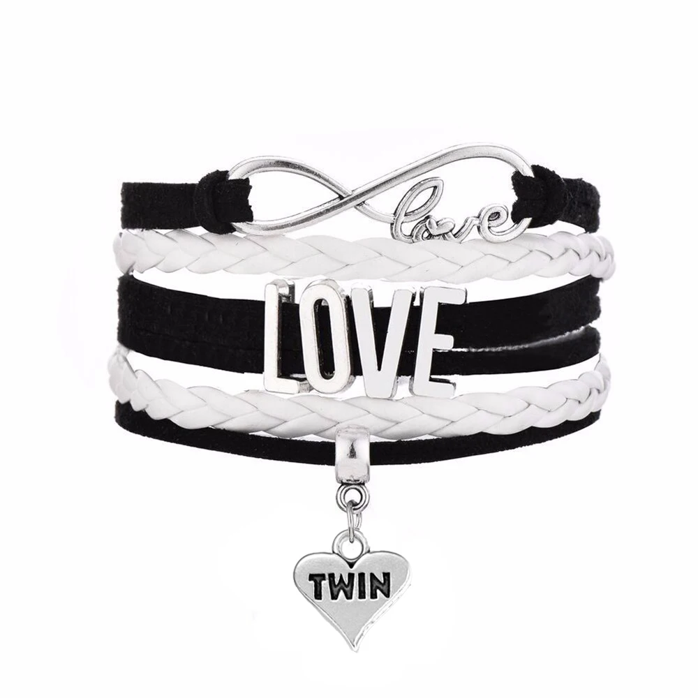 

Skyrim Multi-layer Braided Bracelets Infinity LOVE Connect With Heart TWIN Statement Charm Fashion Jewelry