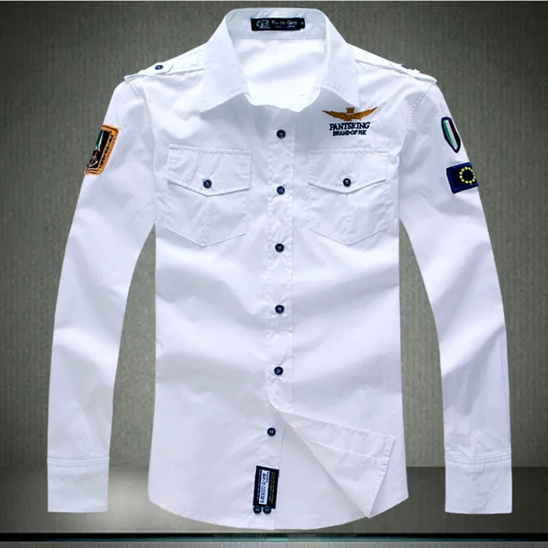 2017 Shirt Air Force One Men Shirt Long Sleeve Slim Fit Aeronautica ...