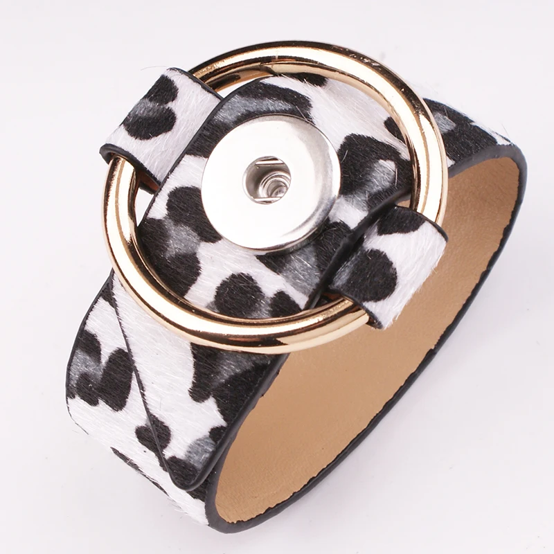Одежда тигровой расцветки, новая 18 мм PU кожаный, с кнопкой ювелирные изделия браслет девушки Для женщин BR2391
