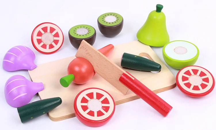 wooden velcro play food