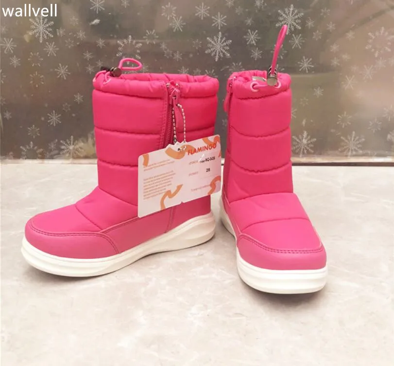 

wallvell Export to Russian girls snow boots children's winter cotton boots plus hair thick waterproof warm