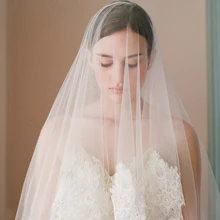 Пальца короткие завеса 1.5 X 1.5 м высокое QualityTulle тонкие кружевные аппликации румяна сетки шиньоны люкс свадебная фата LD1634