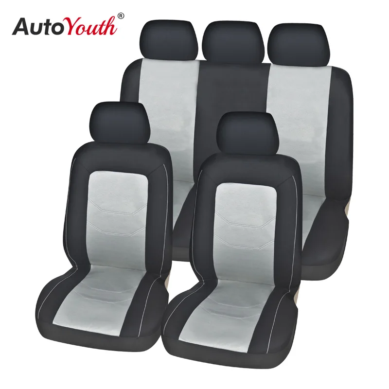 

Car Seat Covers Polyester (mesh cloth) +embossed flat cloth Airbag Compatible and Split Bench Fit Most Car Truck, SUV, or Van