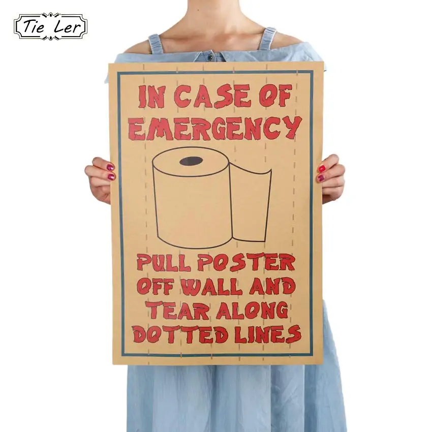 

TIE LER Movie Poster Kraft Paper Funny Posters Adornment of Toilet Paper Wall Stickers Posters for Walls