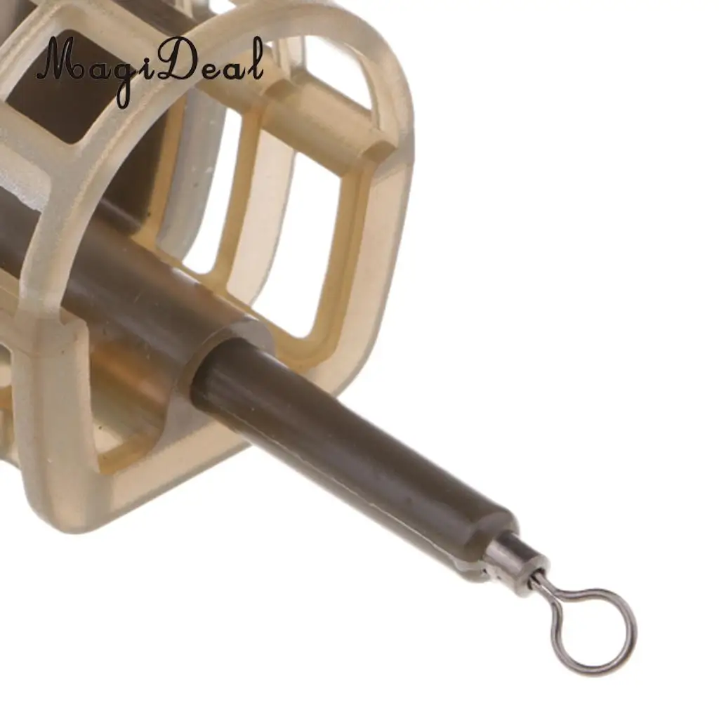 In Line Cage Feeder Coarse Fishing Feeders Bait Cage Lure Holder Basket with Lead Sinker 30g