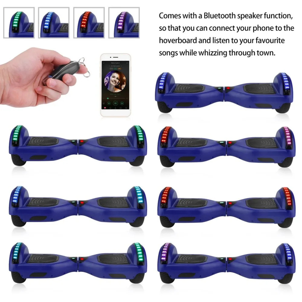 

scooter electrico 6.5 Inch Self Balance Electric Scooter Electric Skate Board Bluetooth Speaker Hoverboard With LED Light Locks