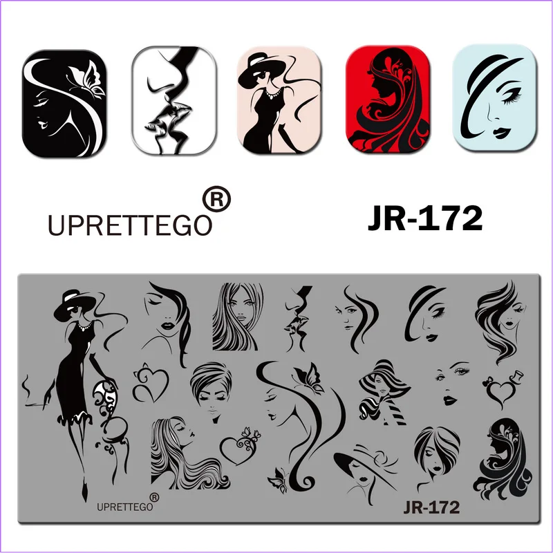 Шаблон штамповочной пластины из нержавеющей стали английская фраза Геометрическая Дамская винтажная Цветочная линейная JR171-180 для ногтей - Цвет: JR172