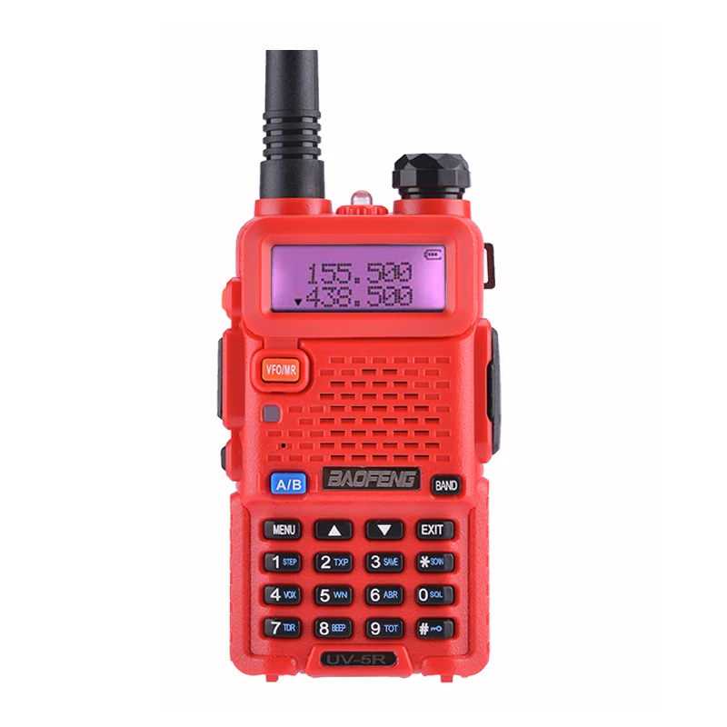 Baofeng UV-5R профессиональная рация 5 Вт UHF VHF портативная UV5R двухсторонняя радиостанция UV 5R охотничий CB трансивер радиоприемник - Цвет: Red