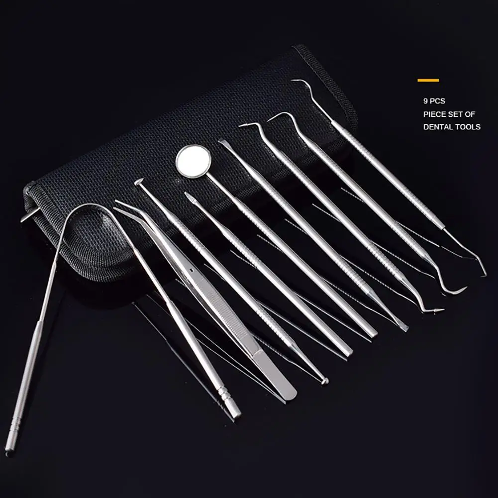 9Pcs Oral Health Teeth Whitening Kit Stainless Veneers for Teeth Dental